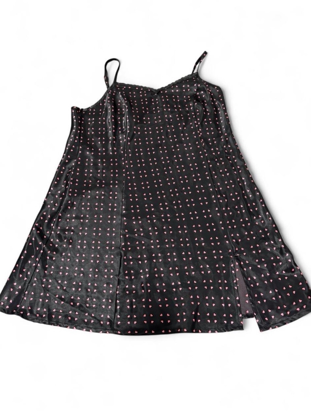 Apt. 9 Black Slip Dress with Pink Heart Print